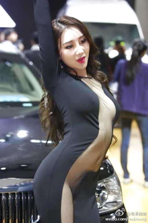 Pretty chinese girl in public